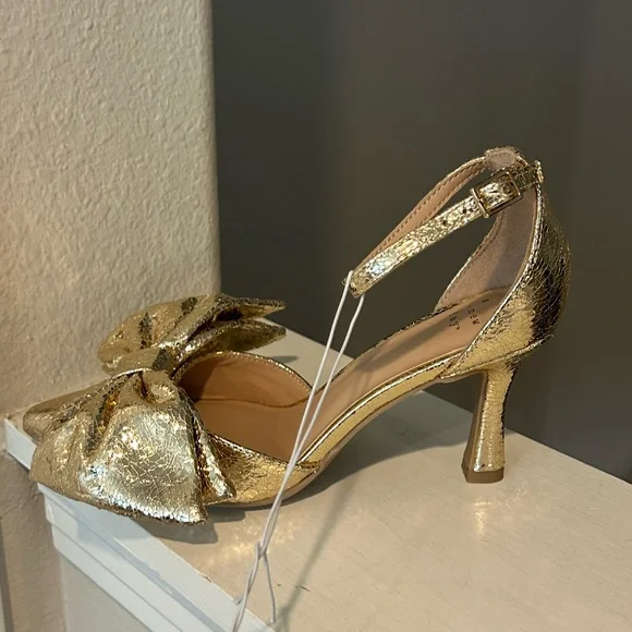 A New Day Womens Grace Gold Bow Heels 90972787 Size 6 - Picture 4 of 9